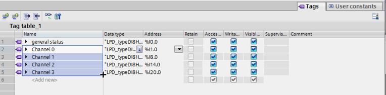 Arratar Channel 0 para baixo de modo a criar a equência de variávei Channel 1,