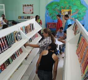 Gentio do Ouro e Boquira focaram na reforma e construção de bibliotecas escolares voltadas também para as comunidades, potencializando os projetos de leitura (foto abaixo: biblioteca de Boquira