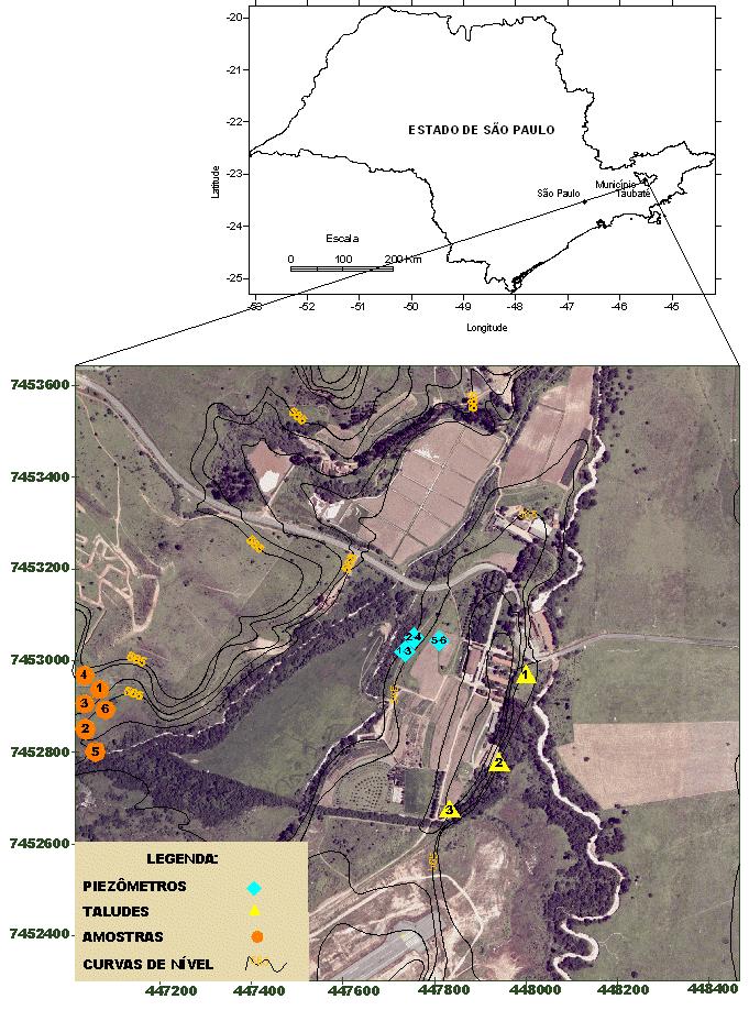 Figura 1. Mapa de localização dos pontos amostrados.