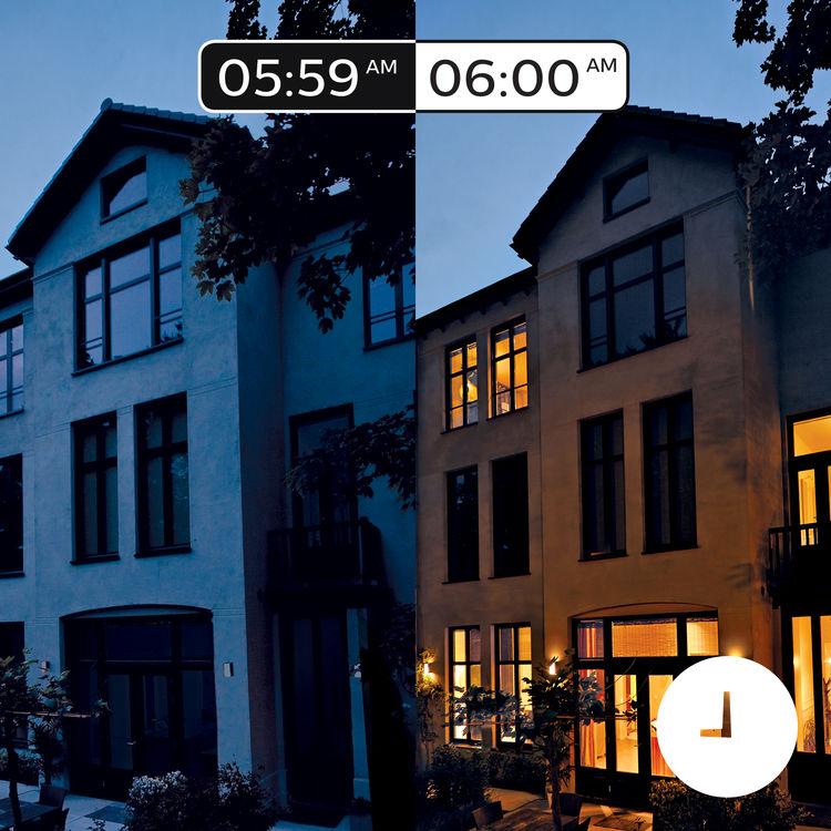 Temporizadores de acordo com a sua conveniência Experimente uma regulação suave garantida com Philips Hue. Não demasiado brilhante. Não demasiado escura. Perfeita.