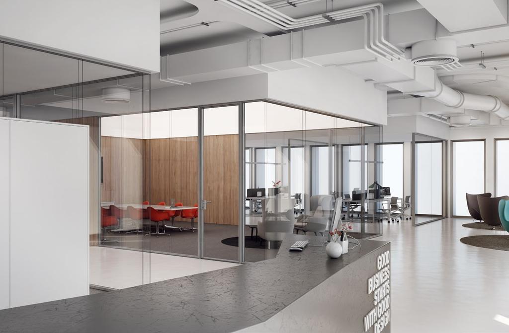 CONNECT is a partition system, designed to respond to different needs for acoustics and privacy in an integrated and highly efficient manner.