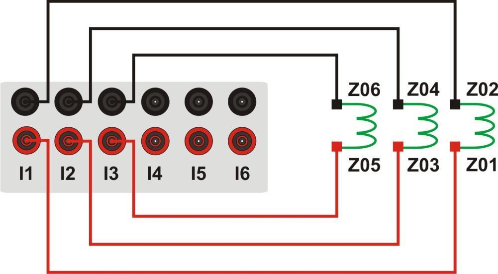 2 Bobinas de Corrente Figura 1 Para estabelecer a conexão das bobinas de corrente, ligue os canais de corrente I1 e I2, I3 aos pinos Z01, Z03 e Z05 do