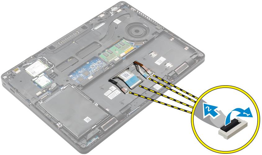 Teclado Como remover o teclado 1 Siga o procedimento descrito em Antes de trabalhar na parte interna do computador.