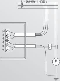 Para motores monofásicos 110 V - 220 V, com motobombas acima de 1,5 cv, com chave contatora.