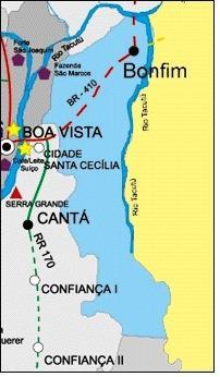 Imagem 3- Mapa indicatório município do Bonfim Participaram da formação 18 ACS (imagem 4 e 5), trabalhadores