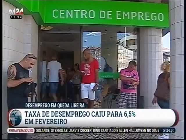 de desemprego nos 6,5% em fevereiro