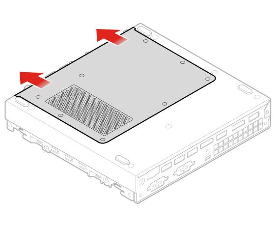 Figura 76. Removendo a tampa inferior b. Instale a tampa inferior. Figura 77. Instalando a tampa inferior 5.