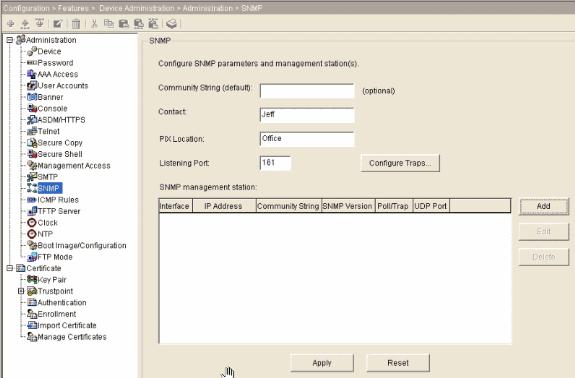 10. Escolha adicionam a fim adicionar uma estação do gerenciamento de SNMP.