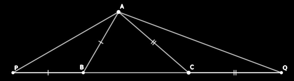 Respostas e Soluções. 1. Temos 4 opções de escolhas para a primeira letra, 3 para a segunda, 2 para a terceira e 1 para a última. Isso dá um total de 4 3 2 1 = 24. 2. Como os triângulos ABP e ACQ são isósceles, segue que APB = PAB = x e CAQ = AQC = y.