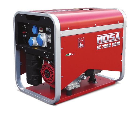 GE S-7000 HBM GE S-8000 HBT Refrigeração por ar Gasolina manual elétrico (YDE) Monofásico (HBM) Trifásico (HBT) GAMA: Estrutura completamente protegida e parcialmente carenada Deposito de gasolina de