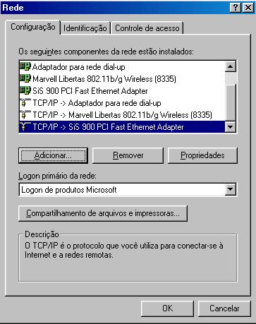 2. Clique duplo sobre Protocolo TCP/IP ; 3.