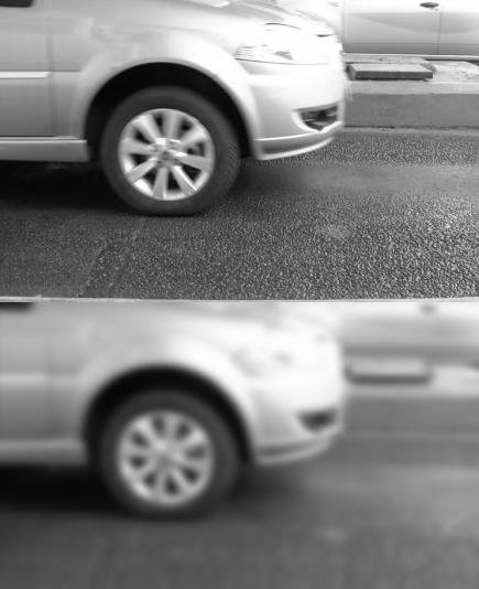 36 Figura 13 - Na parte superior, frame em escala cinza, na parte inferior, frame após a aplicação do filtro Gaussian Blur. Fonte: do autor. 6.