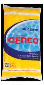 Corretivos Para elevar o ph 404224 40422 ph+ MAIS GRANULADO BARRILHA GENCO Quantidade aproximada de ph+ MAIS GRANULADO GENCO para aumentar o ph a 7,5 ph atual em alcalinidade total