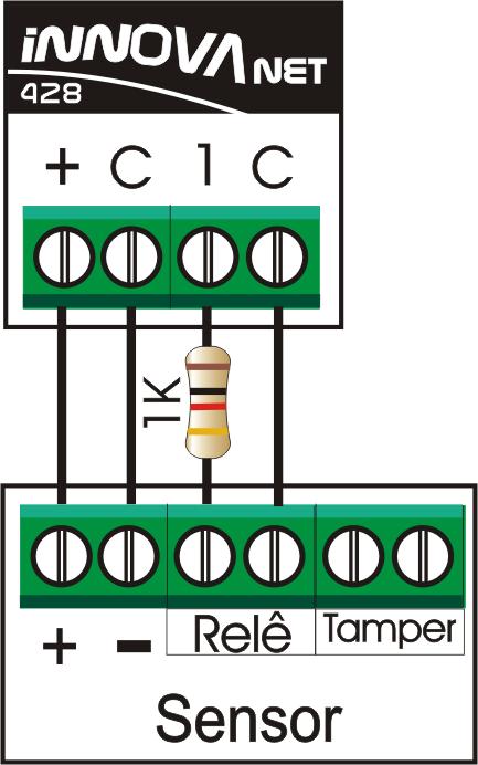 Os sensores podem ser normalmente fechados ou normalmente abertos com um resistor de K em paralelo com o relê do sensor.