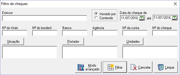 Nota: Por padrão o sistema apresenta apenas os cheques com o bom para programado para a data atual.