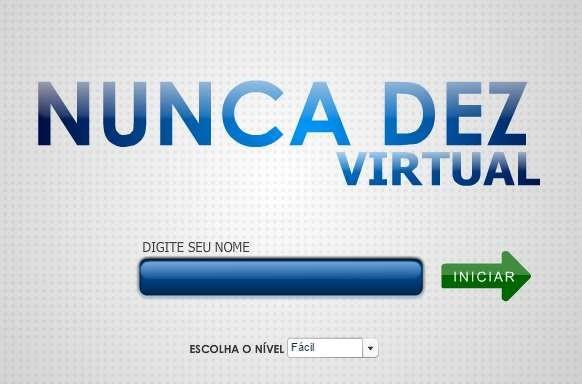 Recurso: Para essa atividade foi necessário o uso do computador, internet e jogo Nunca 10 (Fig. 7). Figura 7: Tela inicial do Jogo Nunca 10 Fonte: http://www.educacaodinamica.com.br/ed/views/game_educativo.