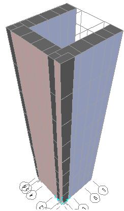 CAPÍTULO 5. RESULTADOS NUMÉRICOS (a) Alçado (b) Secção Transversal Figura 5.21: Geometria da parede em U.