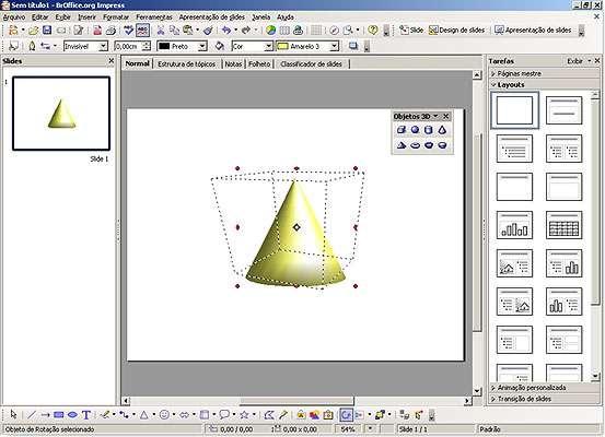 O primeiro passo é exibir a barra de ferramentas de desenho para objetos em 3D.