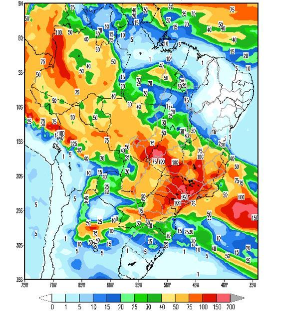 No início da semana de 03 a 09/12/2016 deve ocorrer chuva fraca a moderada nas bacias dos rios Iguaçu, Paranapanema, Tietê, Grande e Paranaíba, no alto São Francisco e no alto Araguaia, e no trecho