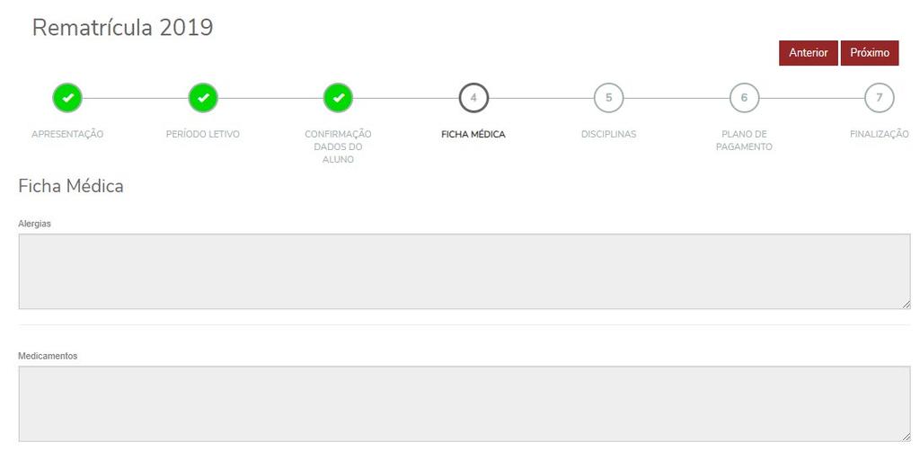 Fig. 11 Ficha médica Em Disciplinas,
