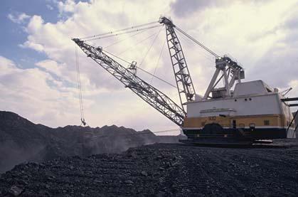 Dragline: decapeamento em mina de carvão Caçamba de dragline Mina Duvha