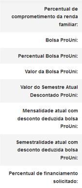 Ensino no FIES Oferta Valor da semestralidade para o FIES ofertado pela Instituição de Ensino no FIES Oferta Valor líquido da semestralidade informado pela CPSA, incluindo eventuais descontos.