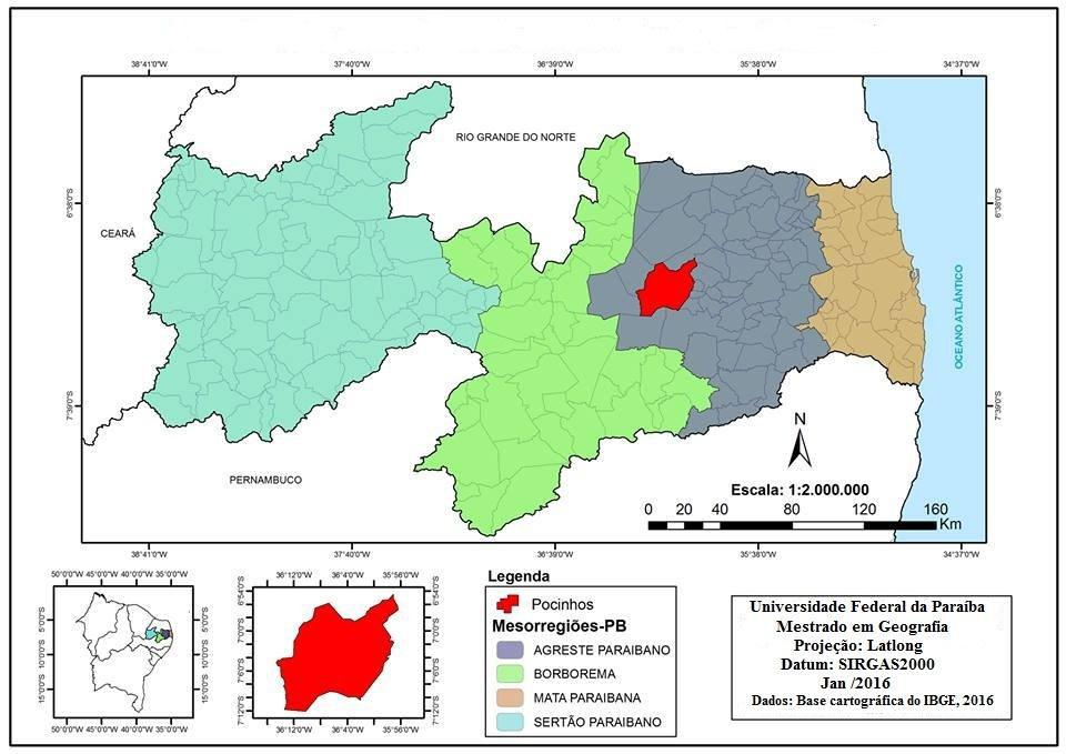 14 Mapa 1- Localização geográfica do município de Pocinhos-PB