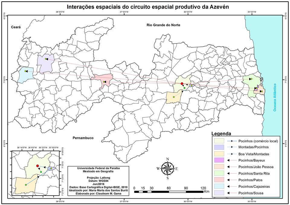 Mapa 2- Interações espaciais no circuito espacial