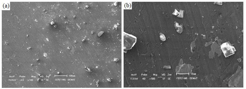 29 5.1.3. Análise morfológica das partículas As micrografias obtidas por MEV do resíduo e do pó de mármore podem ser observadas nas Figuras 5 e 6.