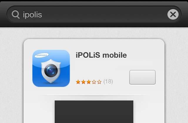 2 Pesquise Samsung ipolis. 3 Abra a aplicação para telemóvel ipolis e adicione o DVR.