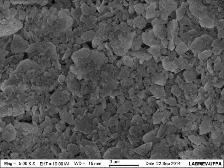 59 A B C Figure 2. (A) SEM of kaolin, (B) MK700 and (C) MKA700. Concerning the PDS analysis (Figure 3), the kaolin showed an average particle size (D50) of 3 µm.