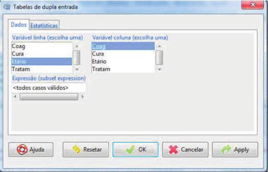 - Escolhemos a variável Etário - Use námeros.