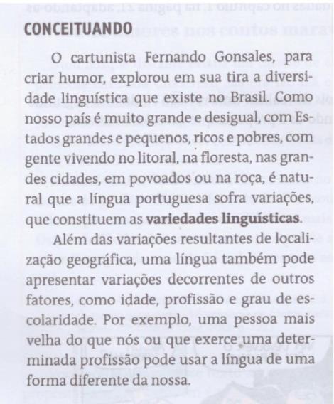 fissão. CEREJA. William Roberto. MAGALHÃES, Thereza Cochar. Português linguagens. 9. ed. reform.- São Paulo: Saraiva, 2015, p. 40 Questão 3: O tratamento se limita as variedades rurais e/ou regionais?