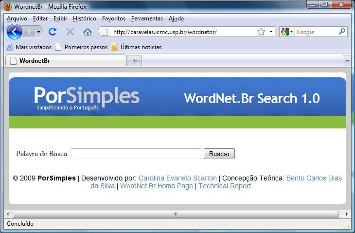 38 Figura 3.4: Tela de busca da Wordnet.Br (protótipo) 3.