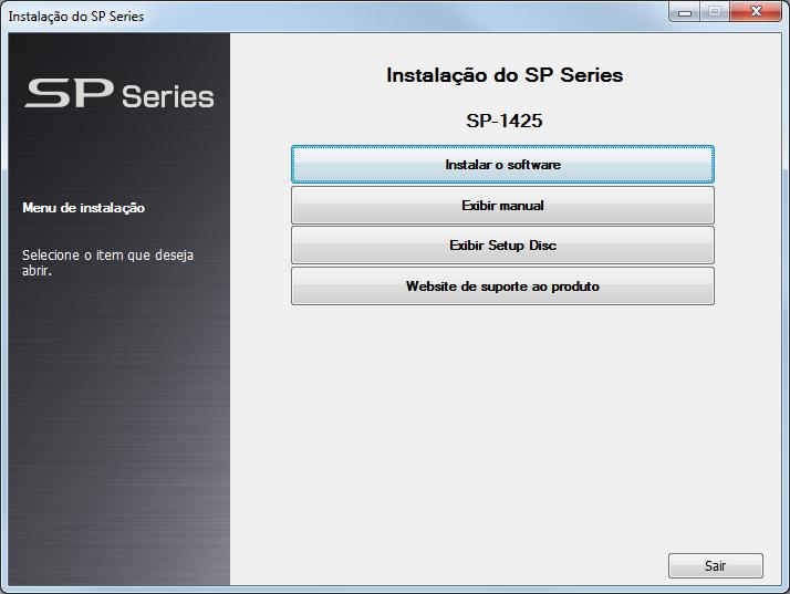 Capítulo 1 Instalação do software fornecido Esta seção apresenta o procedimento de instalação do software a partir do Setup DVD-ROM fornecido.