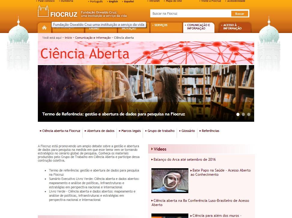 CIÊNCIA ABERTA NA FIOCRUZ 2017-2019 Ciência Aberta 2017-2019 Portal de