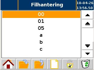3 Manuseio de arquivos 8 9 1 10 11 Fig.5 2 3 4 5 6 7 O menu manuseio de arquivos mostra uma lista com os programas memorizados. A lista da Fig.5:1, está ordenada em ordem numérica e alfabética.