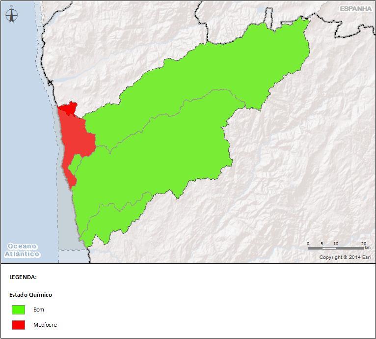 Figura 5.6 Estado químico das massas de água subterrâneas na RH2 O Quadro 5.