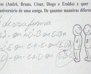 chegando ao resultado correto. O registro por meio da listagem permitiu que o participante acompanhasse as possibilidades já consideradas.