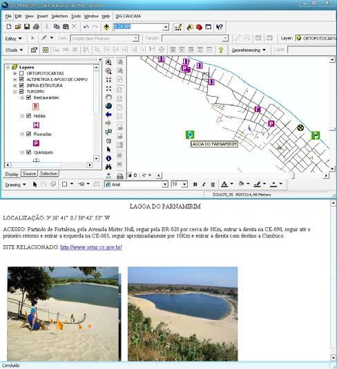 4 CONCLUSÕES Figura 8 Imagem de consulta de hiperlink para o tema de Atrativos naturais Lagoa do Parnamirim.