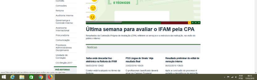 site oficial do IFAM.