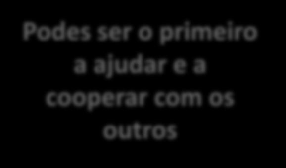 Podes ser o primeiro a ajudar e a cooperar com os