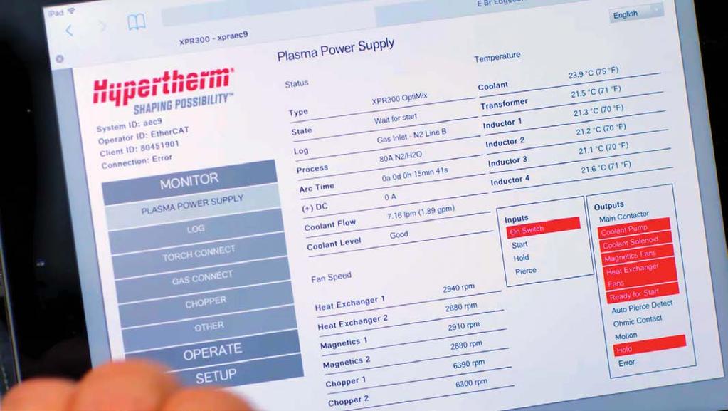 O WiFi integrado conecta os recursos operacionais e de monitoramento