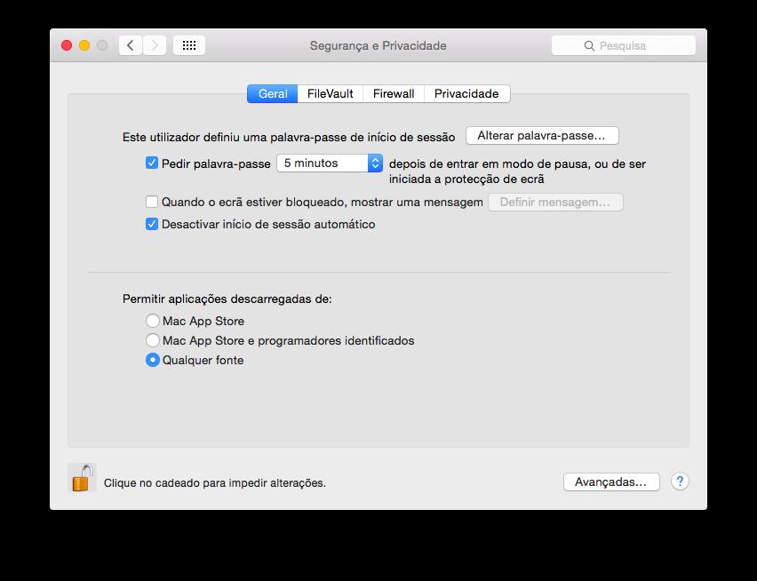 2.3.3 Instalação em Mac OS Ilustração 8: Instalação da aplicação em MAC OS Nas versões de MacOS 10.10 e superiores não é possível instalar software que não seja proveniente da App Store da Apple.