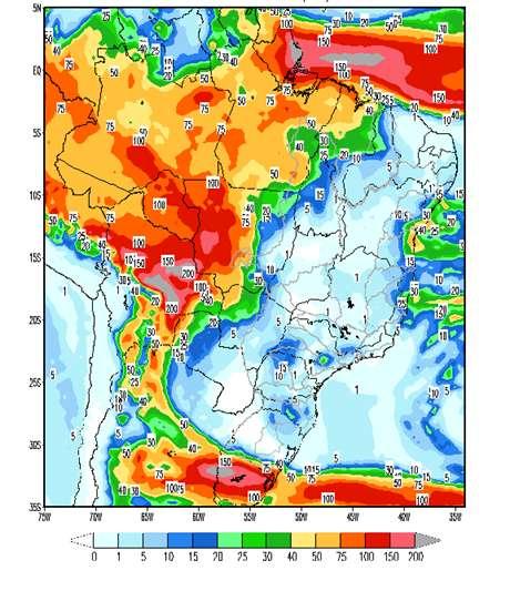 Revisão das previsões Fevereiro/214 Para a semana de 8 a 14 de fevereiro a previsão é de que uma frente fria avance pelo Rio Grande do Sul no fim da semana e ocasione chuva fraca em pontos isolados