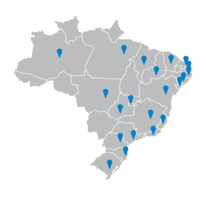 Distribuição - 119 Postos de Atendimento No 1º trimestre de 2019 houve a abertura da agência São Carlos (SP).