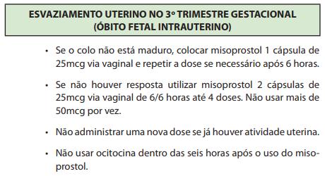 34 Tabela 6: uso do misoprostol para esvaziamento uterino no 3º trimestre