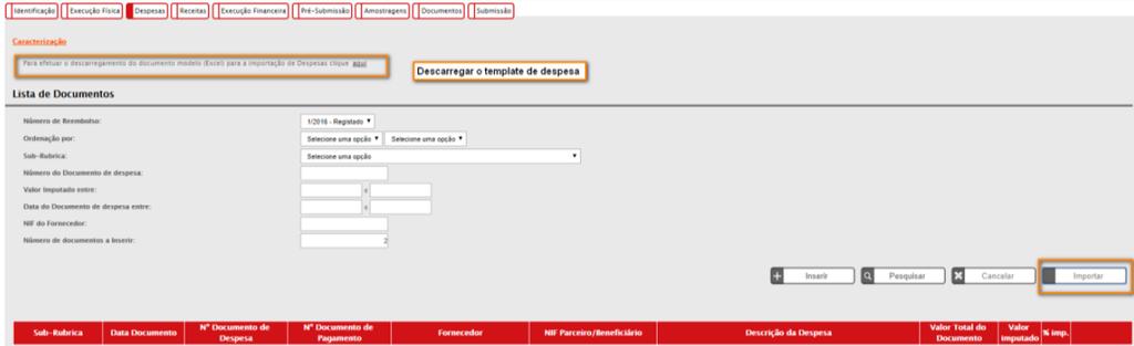 disponível do ficheiro e preenchê-lo convenientemente sem nunca mexer na formatação dos campos; Concluído o preenchimento,