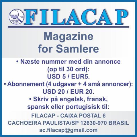 *GLOBOFIL: is a philatelic publication and other hobbies, also address for exchange. Yearly Subscription: US$ 10.00. Published 4 times a year (4 edições no ano). Editor: MR.