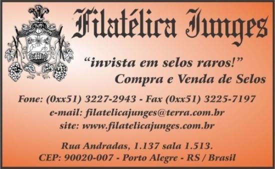 *TORNE-SE UM SÓCIO DE NOSSA ENTIDADE E RECEBA A REVISTA FILACAP: apenas R$ 40,00 por ano (Exterior: US$ 20/ EUR 20/ 20 IRCs). Solicite sua inscrição pelo e-mail: ac.filacap@gmail.com. FOL-200.